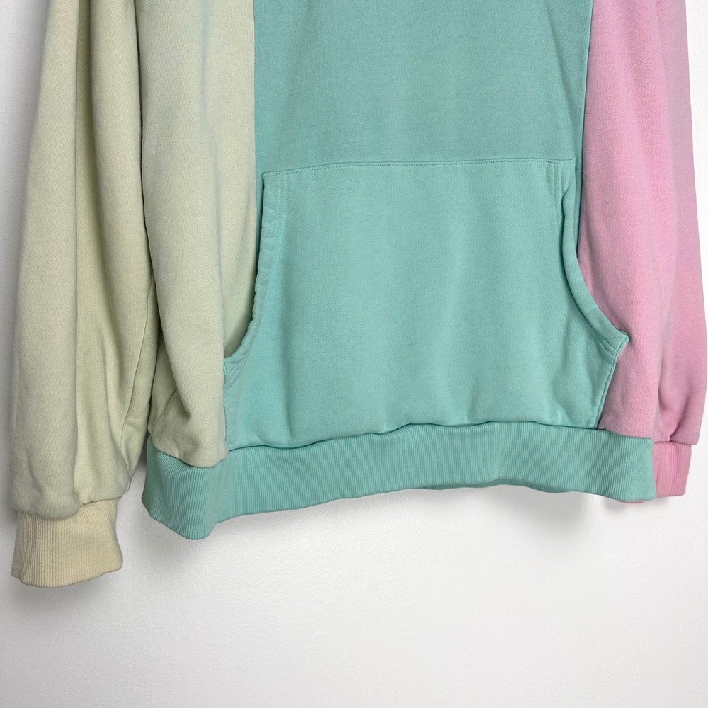 Teddy Fresh Multicolor Pastel‎ Colorblock Embroidered Logo Kawaii Hoodie XL - Picture 5 of 10